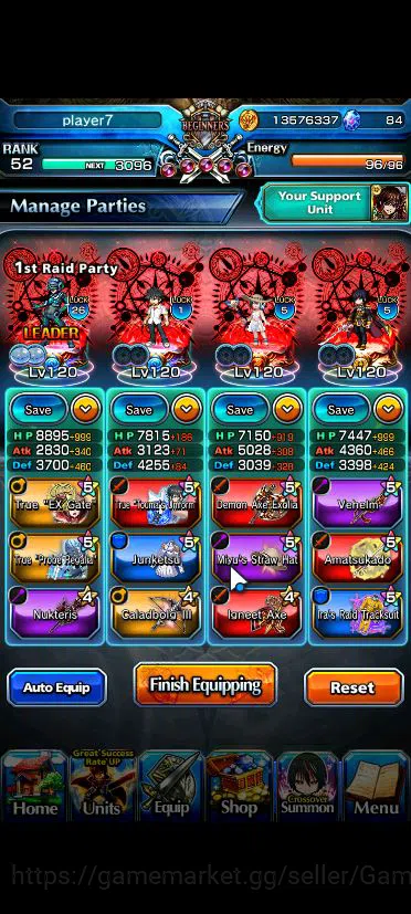 Grand Summoners Accounts Global|Rank 52|14 Asc|InumutaTW,ToimaTW,S Miyu,Isl image 3