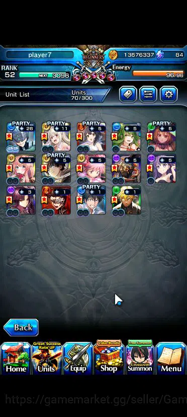 Grand Summoners Accounts Global|Rank 52|14 Asc|InumutaTW,ToimaTW,S Miyu,Isl image 4