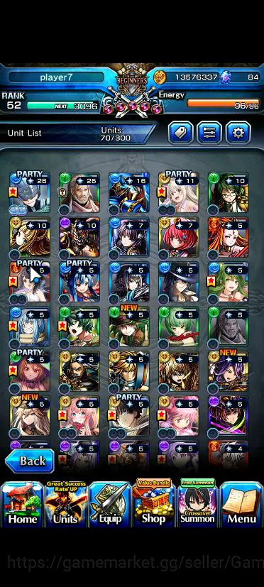 Grand Summoners Accounts Global|Rank 52|14 Asc|InumutaTW,ToimaTW,S Miyu,Isl image 9