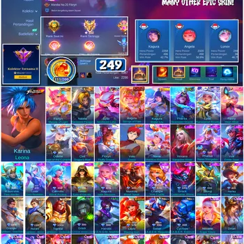 Mobile Legends: Bang Bang Accounts #4632 249 Skins | Floryn Fluffy Dream (SANRIO) | Karina Leona (KOF) | Vale Gaara (NARUTO