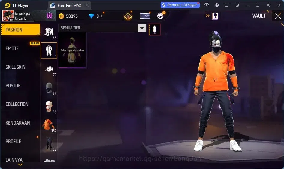Free Fire Accounts Indonesia | Vault 137 | SG Lumut | Bundle Sasuke | image 19