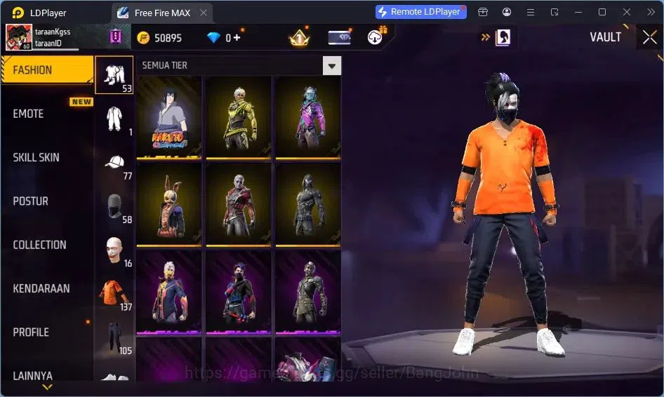 Free Fire Accounts Indonesia | Vault 137 | SG Lumut | Bundle Sasuke | image 20