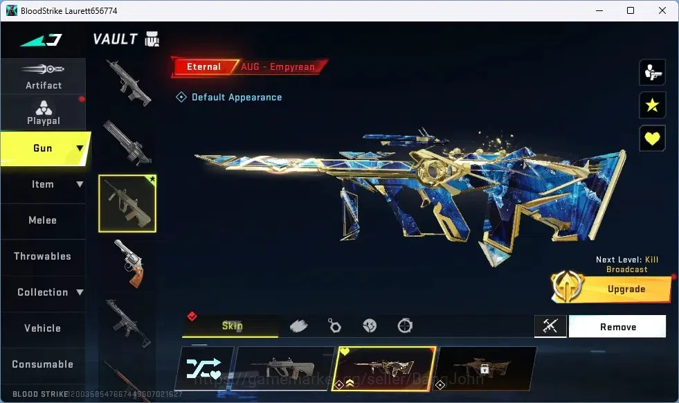 Blood Strike Accounts ASIA | 1 ETERNAL: AUG-Empyrean | 100 Eternal Upgra image 3