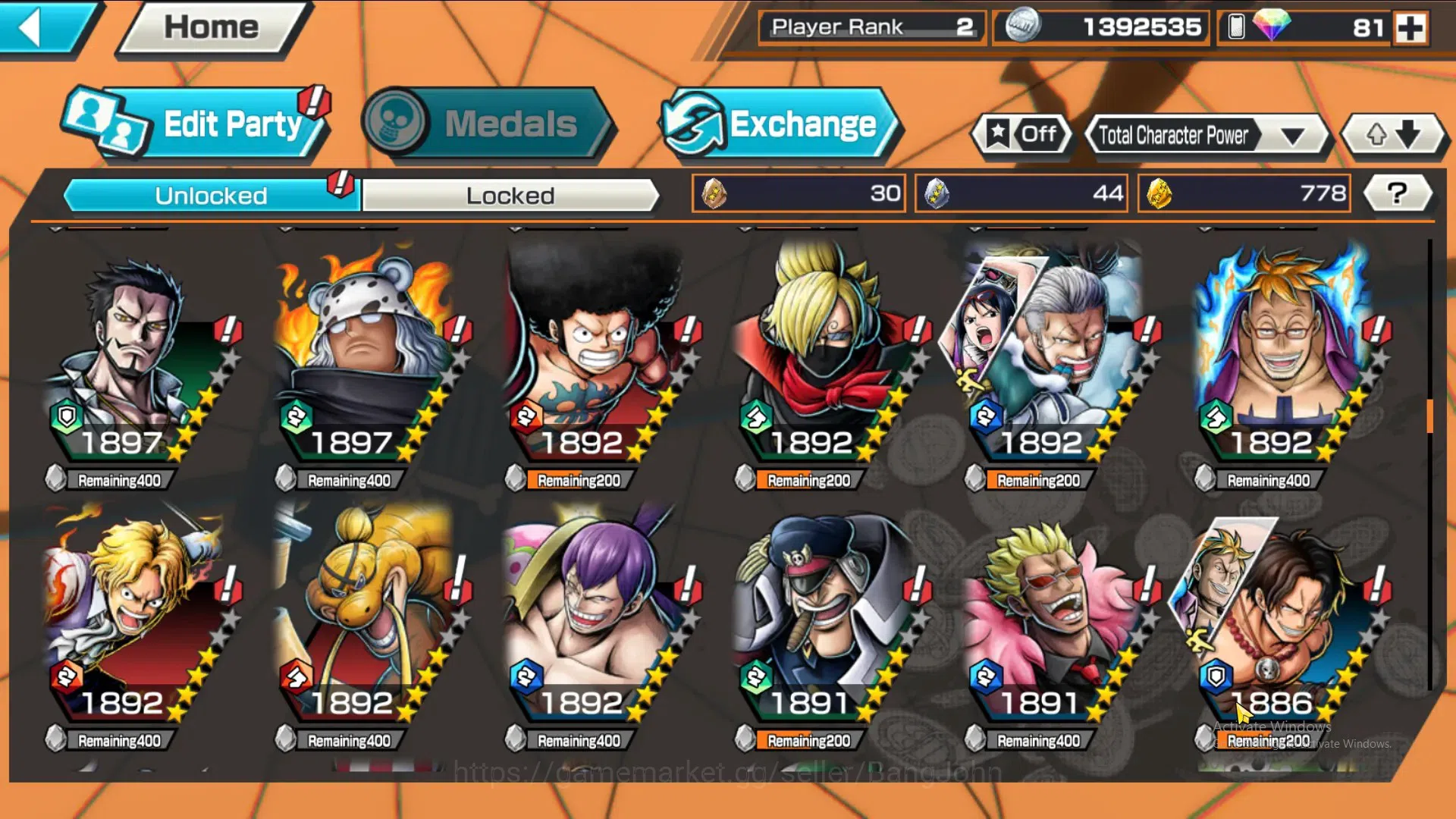 One Piece Bounty Rush Accounts GLOBAL|GF 778|4Ex|St Nusjuro,DD Shanks,Kaido,Monka image 4