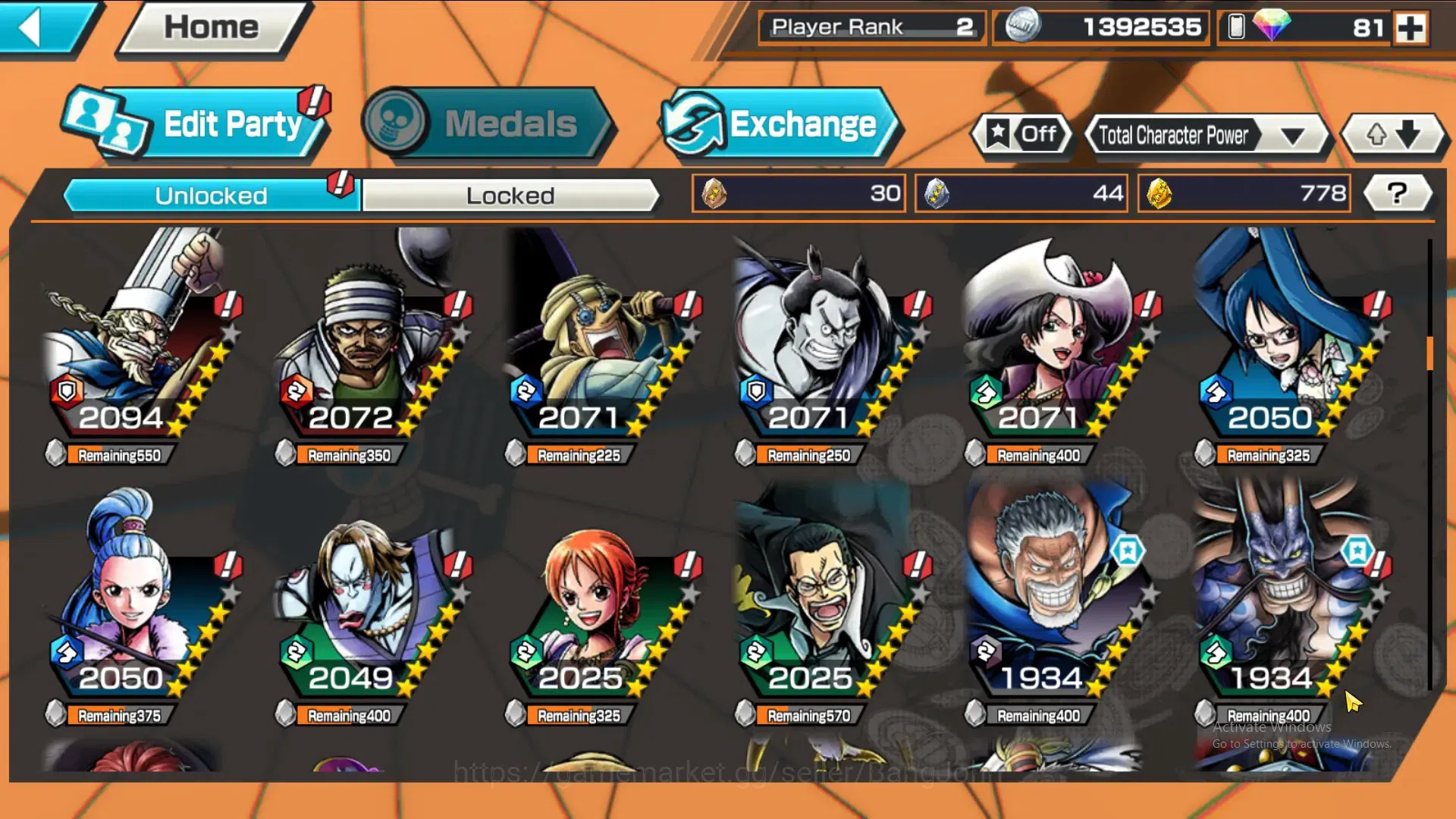 One Piece Bounty Rush Accounts GLOBAL|GF 778|4Ex|St Nusjuro,DD Shanks,Kaido,Monka image 6