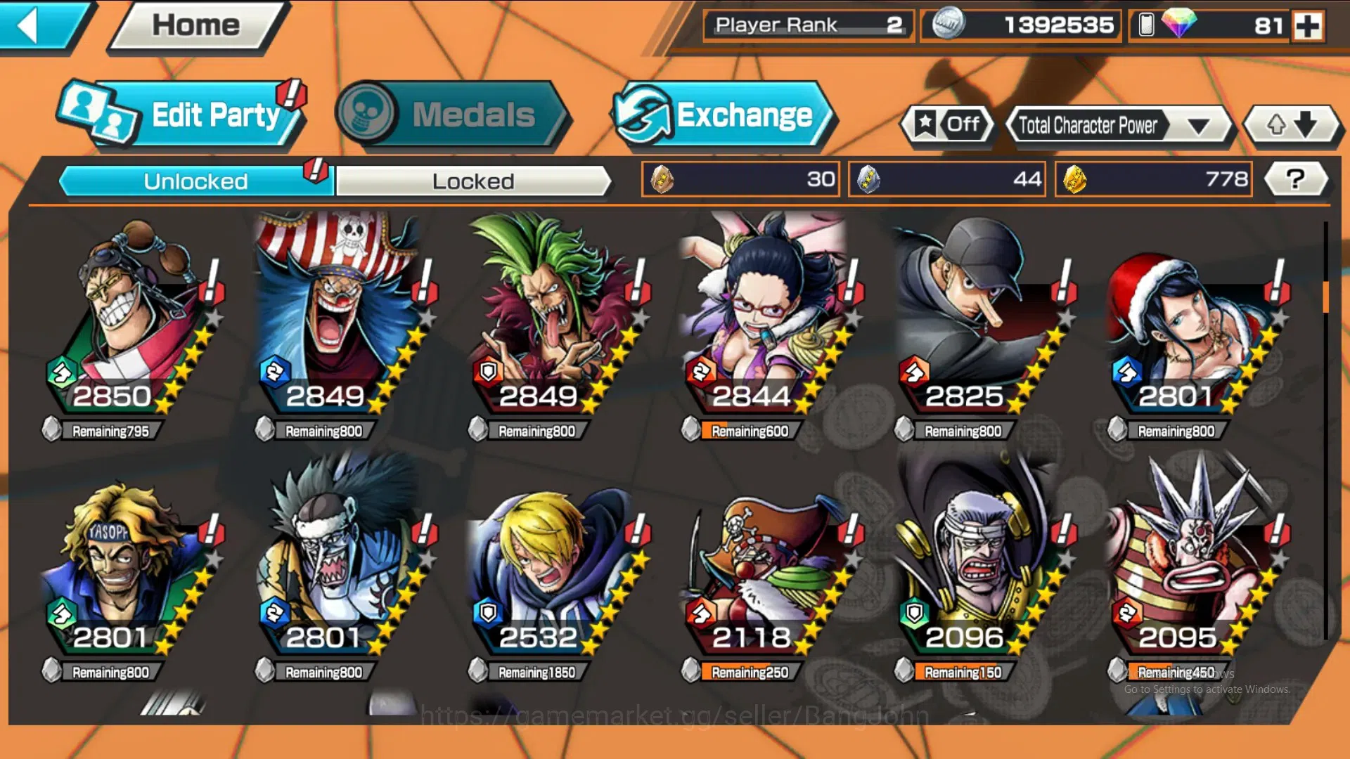 One Piece Bounty Rush Accounts GLOBAL|GF 778|4Ex|St Nusjuro,DD Shanks,Kaido,Monka image 7