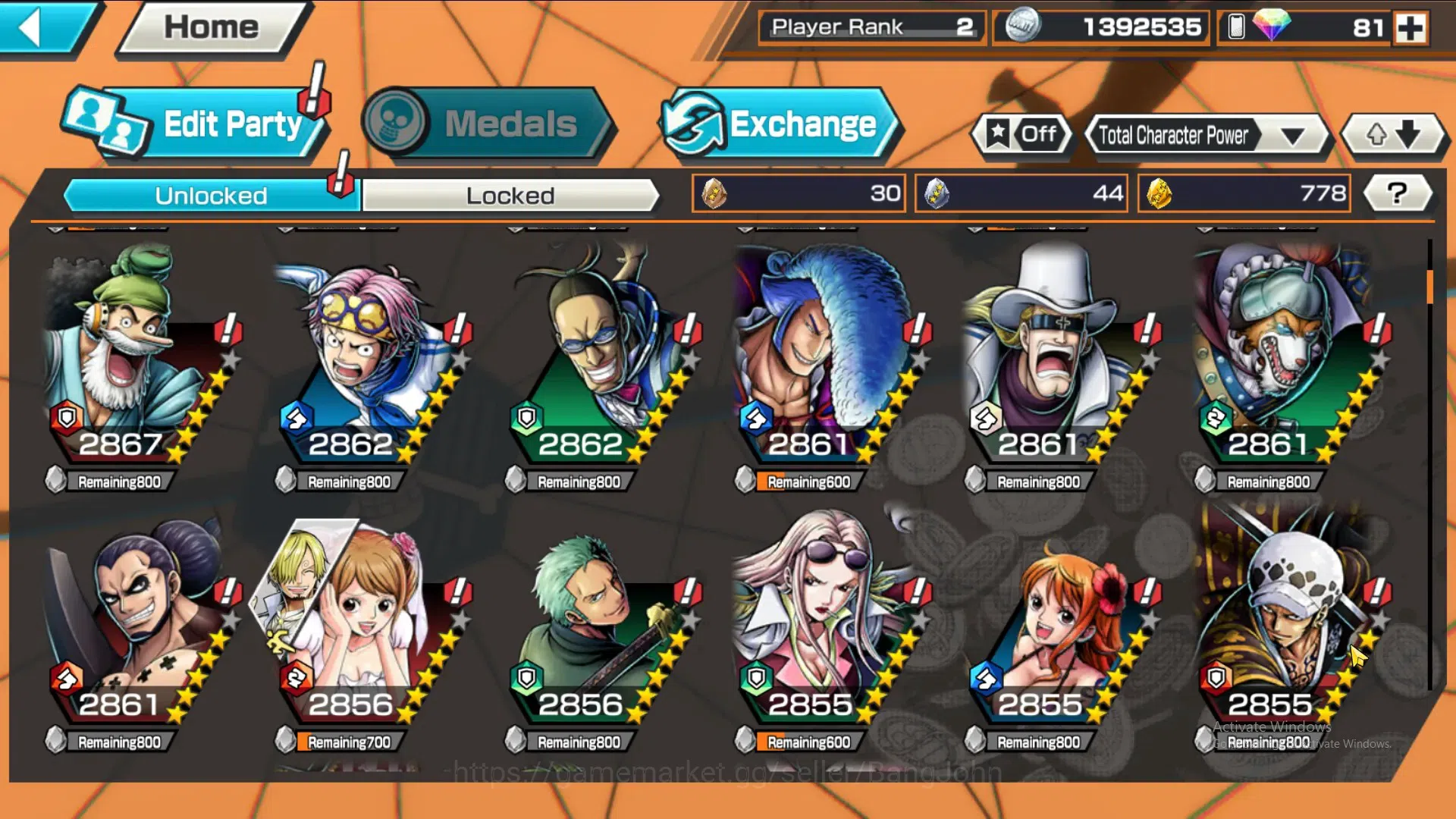 One Piece Bounty Rush Accounts GLOBAL|GF 778|4Ex|St Nusjuro,DD Shanks,Kaido,Monka image 8
