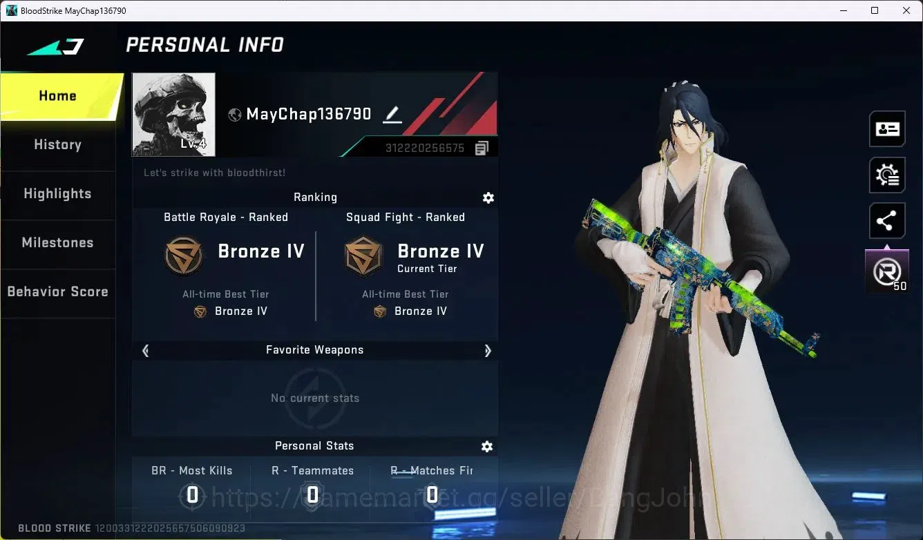 Blood Strike Accounts ASIA|Collab MCX - EVA-00|3 Legendary Gun|Collab Et image 1
