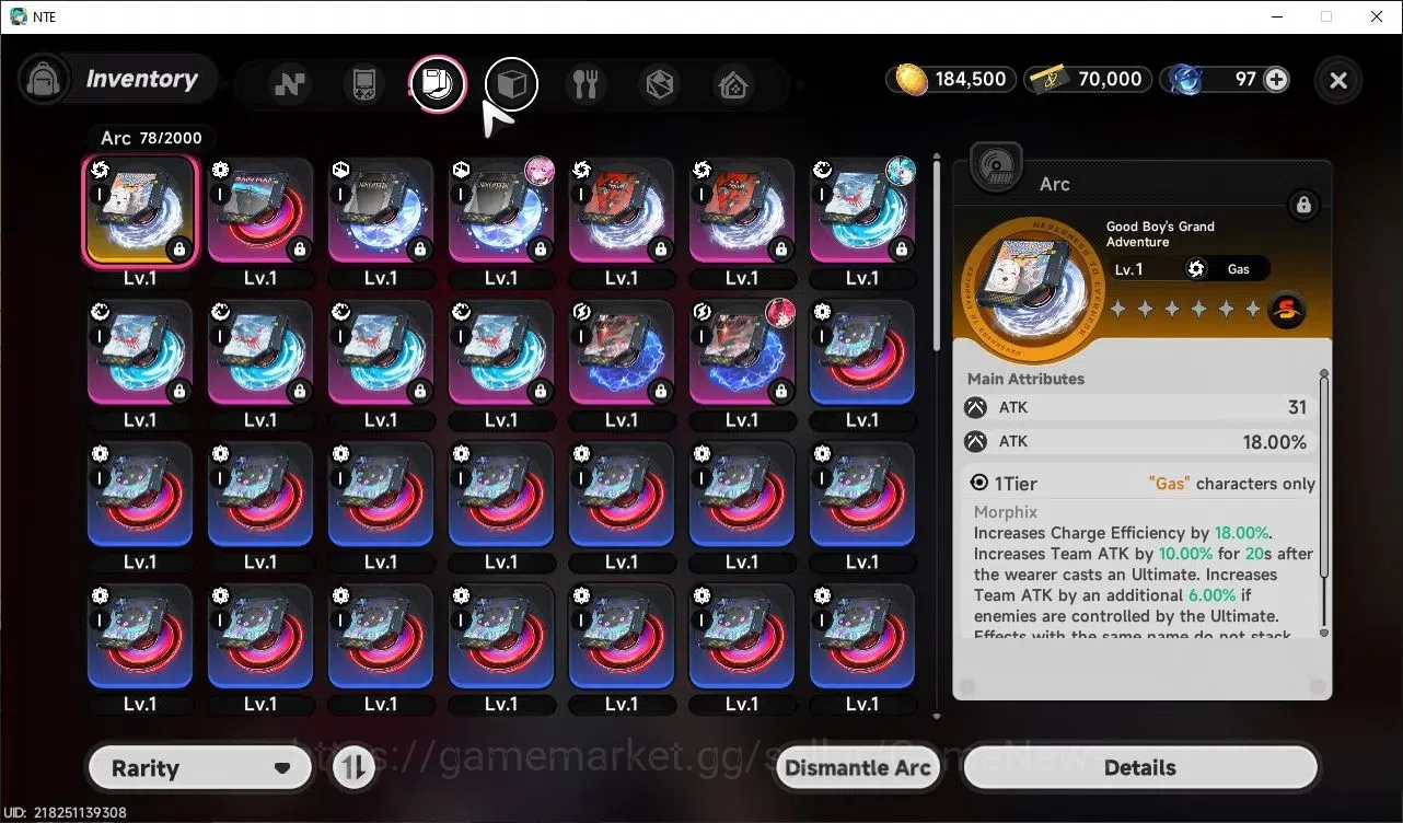 Neverness to Everness Accounts Global EU|HL 5| 1 SSR Nanally Awk 1 + Phoenix Kick Skin & SSR Selector|1 S Arc|Selector 43/50 8
