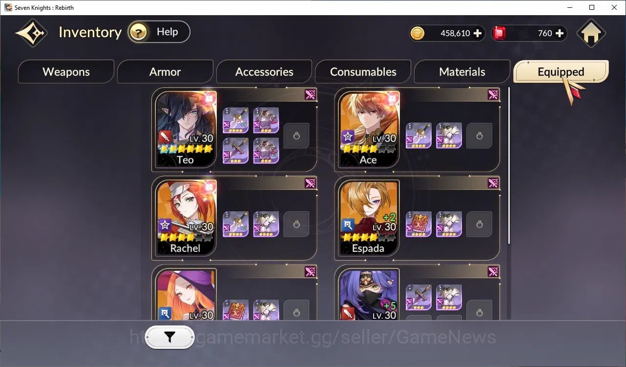 Seven Knights Re:Birth Accounts [Re:BIRTH] Global3000xxx|7 Legendary|(TeoTc2,Ace,R image 9