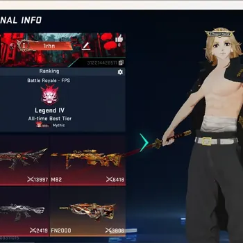 Blood Strike Accounts Collab Skin ASIA|2 Eternal Gun:MP7-Tidesong&D.Eagle|Collab Melee:Katana [TR]|9 Collab Gun[TR&7DS]|3