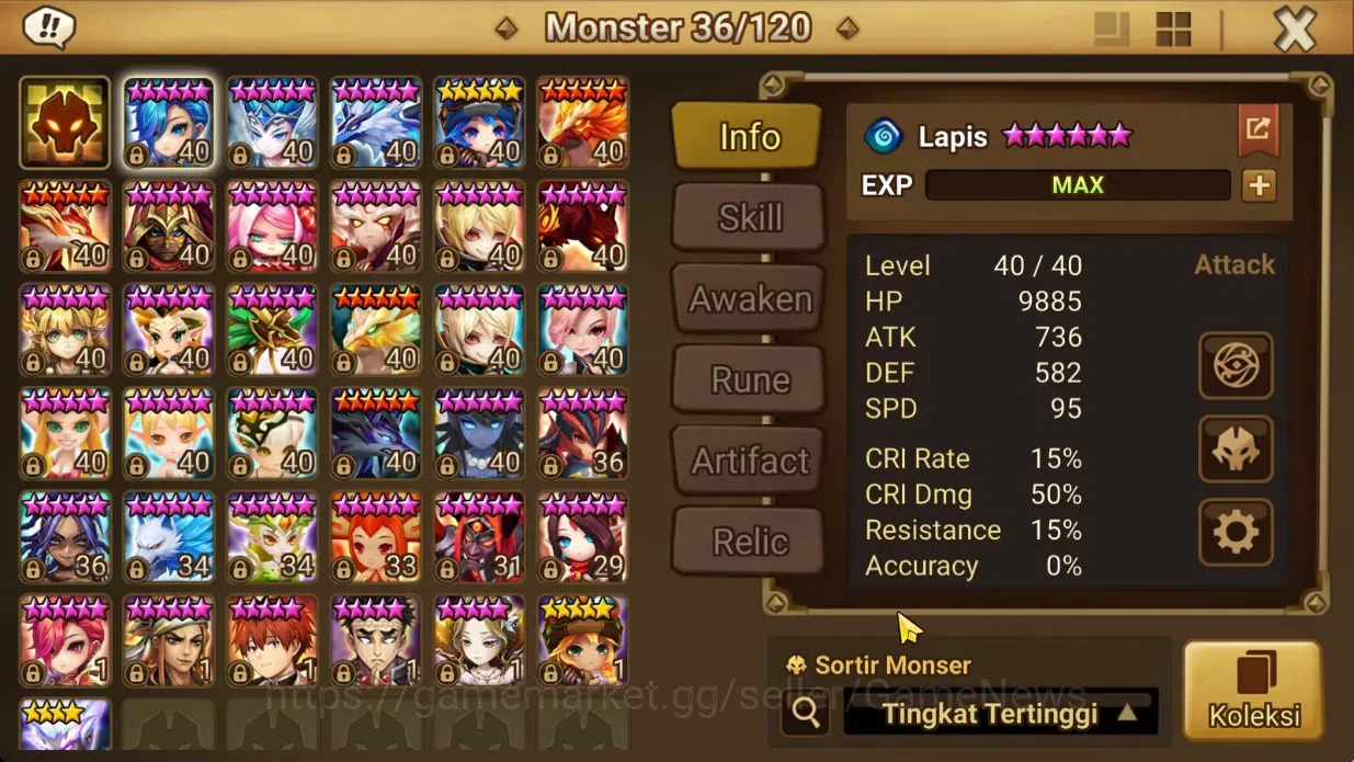 Summoners War: Sky Arena Accounts Starter GLOBAL Lv42|Starter 2LD[Dark Kiara,Light Julianne]|14Total 8