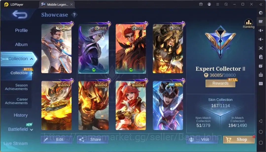 Mobile Legends: Bang Bang Accounts Global |Hero 117|Skin 167|Expert|Lightborn Granger image 2