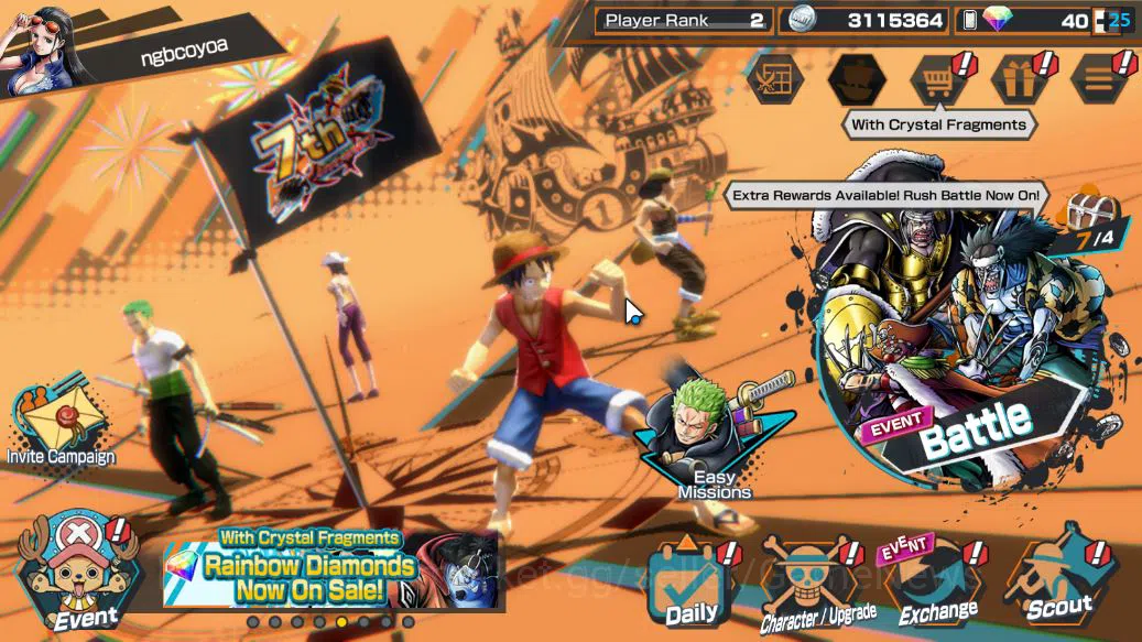 Global|5 EX|T5E St.Jaygarcia,TFE Marshal D.Teach,KING D.Roger,Blackbeard Kuzan,Zephyr|GF 500+|Rank 2|LogBandai|CheckSS(OPBR1922) One Piece Bounty Rush Accounts Starter Global|5 EX|T5E St.Jaygarcia,TFE Marshal D.Teach,KING D.Roger,Blackbeard