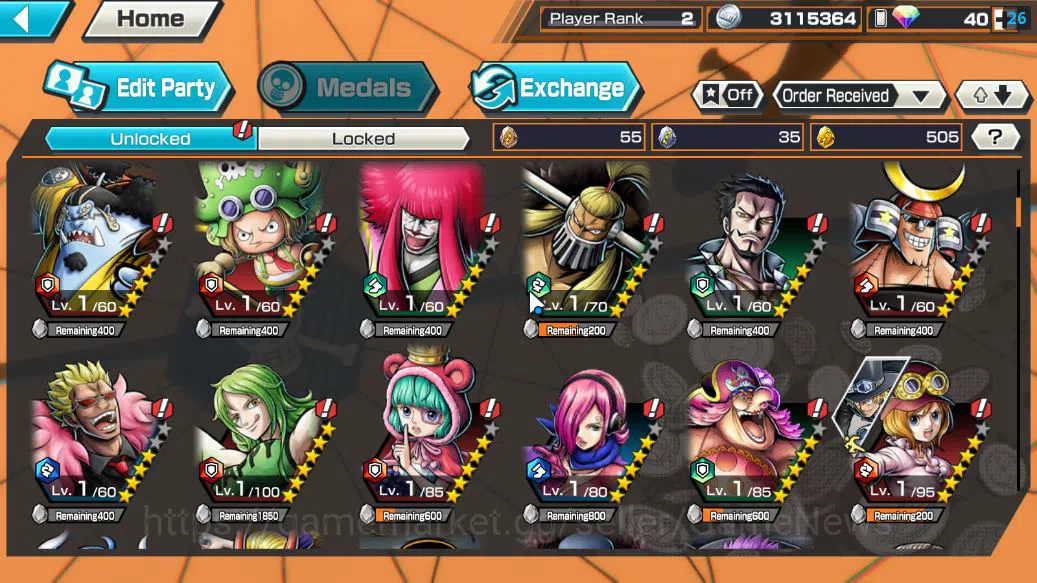 One Piece Bounty Rush Accounts Starter Global|5 EX|T5E St.Jaygarcia,TFE Marshal D.Teach,KING D.Roger,Blackbeard 5