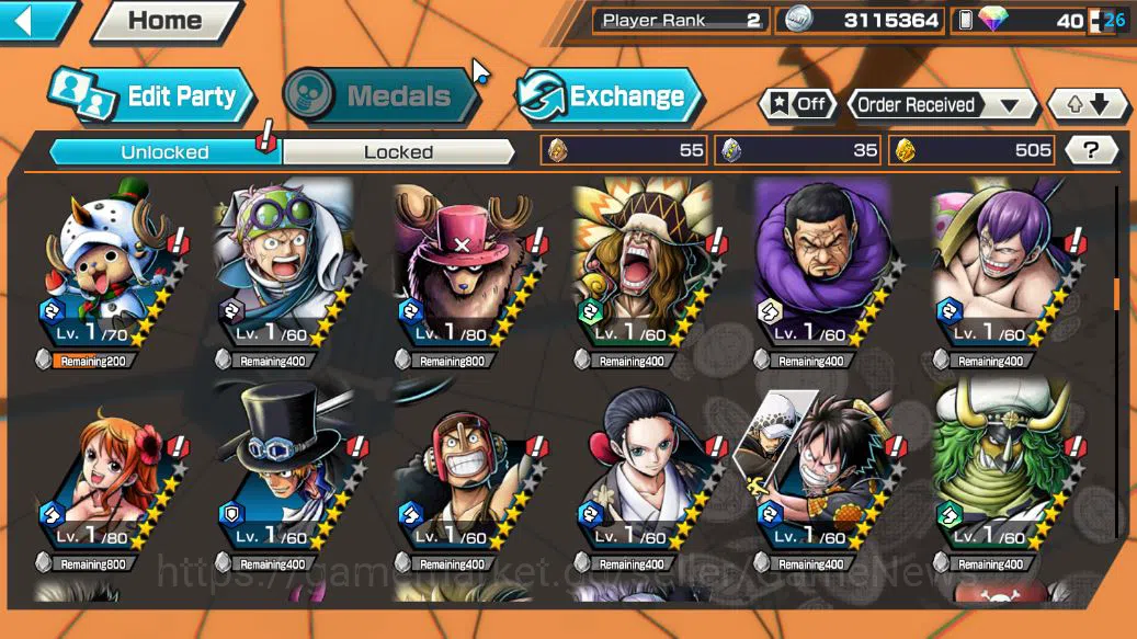One Piece Bounty Rush Accounts Starter Global|5 EX|T5E St.Jaygarcia,TFE Marshal D.Teach,KING D.Roger,Blackbeard 7