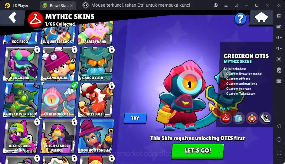 Brawl Stars Accounts Trophy 437|12 Brawler|3 Hypercharge(Shelly,Edgar,JYong)|1Mythic(Otis),3 Epic,2 Rare Skin|2771 11