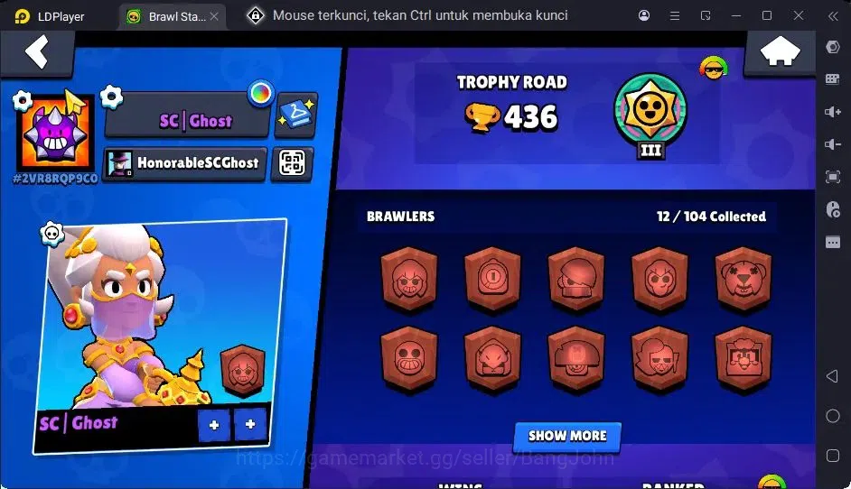 Brawl Stars Accounts Trophy 437|12 Brawler|3 Hypercharge(Shelly,Edgar,JYong)|1Mythic(Otis),3 Epic,2 Rare Skin|2771 2