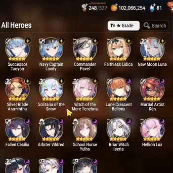 Epic Seven Accounts Limited Hero GLOBAL UnVerif|18 ML(Tidal Elvira,Schol Nurse Yulha,WOTM