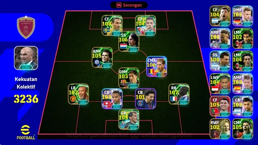 eFootball Accounts Legends & Iconic Players Android |PW 3236|Kevin De Bruyne Show T,Ibrahimovic Epic,Lillan Thuram 1
