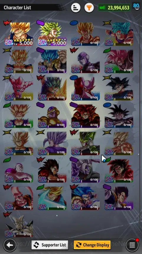 Dragon Ball Legends Accounts 23M Total Power|LV 155|2UL+2LR+11LL|SS Goku(Red),S image 3