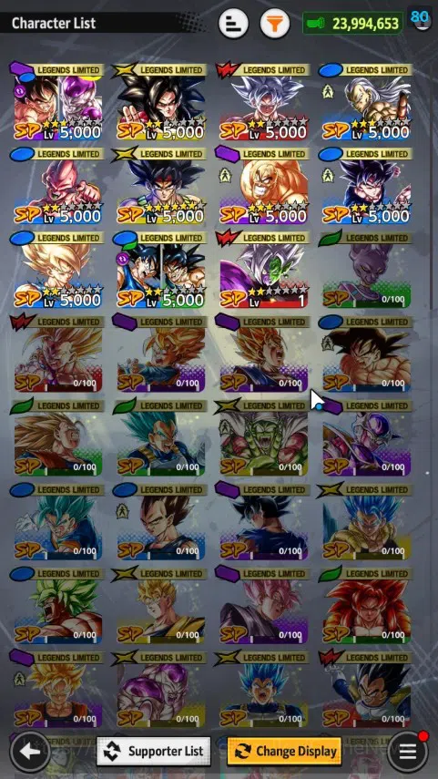 Dragon Ball Legends Accounts 23M Total Power|LV 155|2UL+2LR+11LL|SS Goku(Red),S image 5