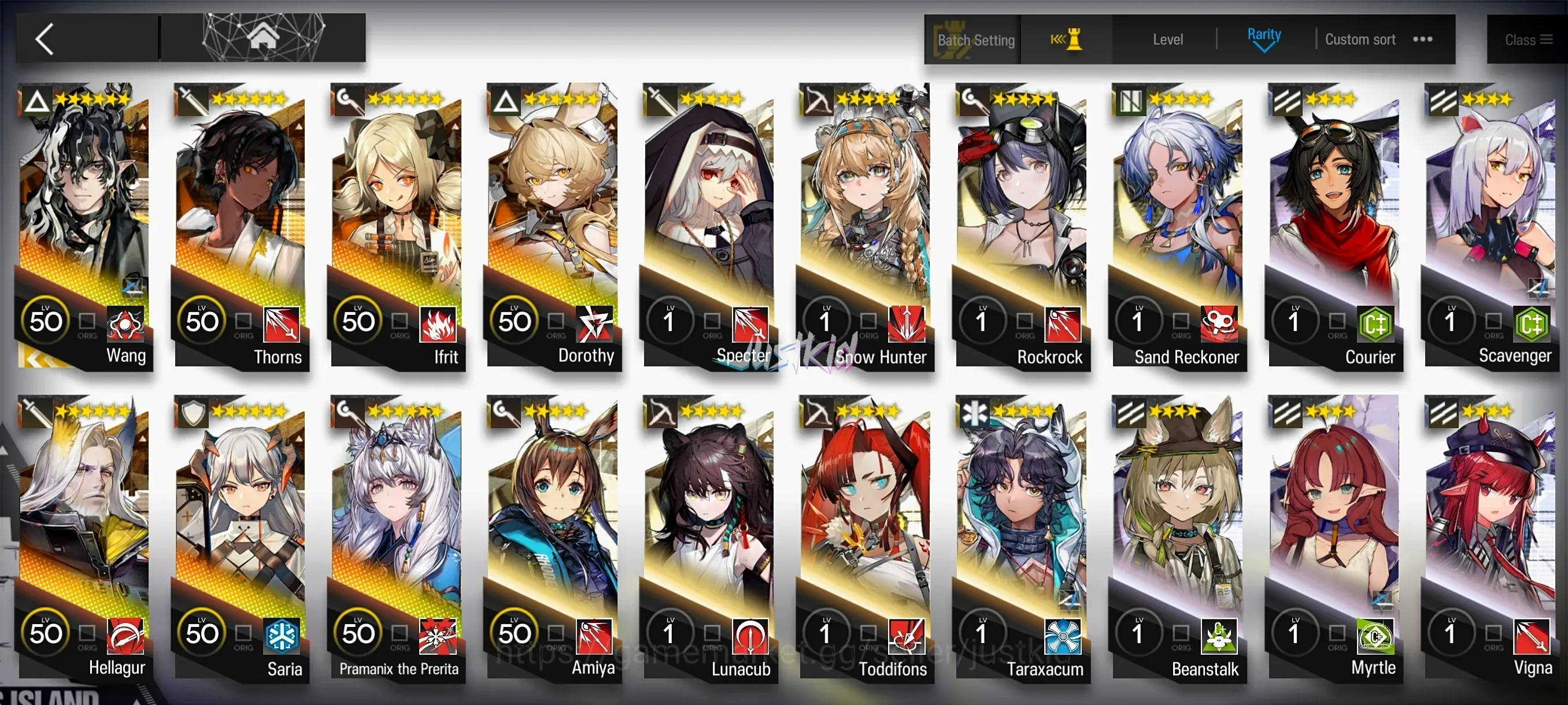 Arknights Accounts Starter ARKNIGHTS GLOBAL STARTER 7*6 , LIMITED WANG , PRAMANIX ALTER,THORN,DOROTHY,IFRIT,SARIA,HELLAGUR 1