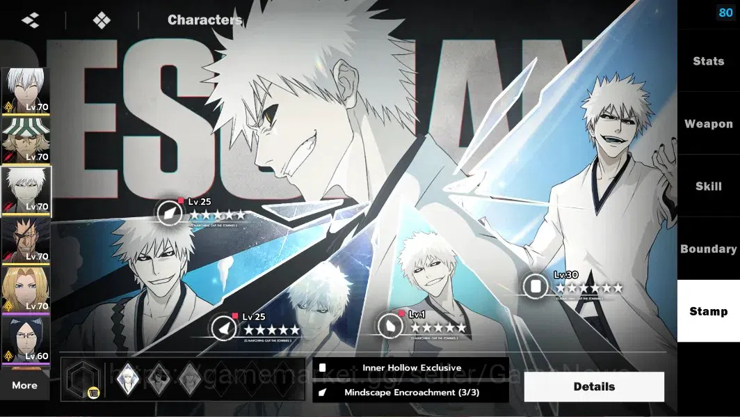 BLEACH: Soul Resonance Accounts NuverseSEA|LV 59|8 SSR [(GinB2,UrahB1,IchigoIH,Zar image 14