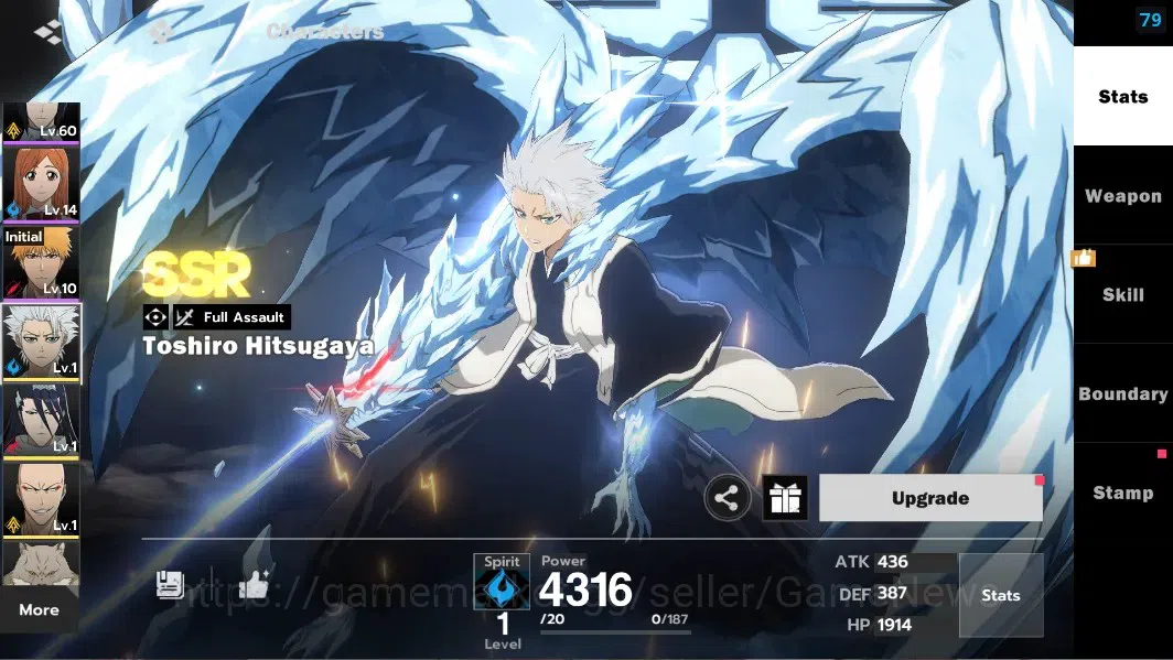 BLEACH: Soul Resonance Accounts NuverseSEA|LV 59|8 SSR [(GinB2,UrahB1,IchigoIH,Zar image 17