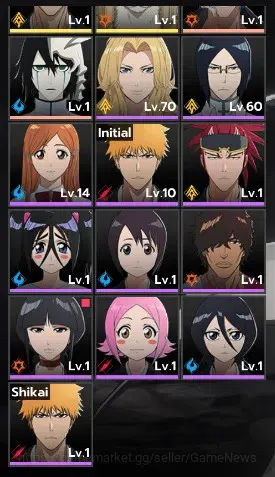 BLEACH: Soul Resonance Accounts NuverseSEA|LV 59|8 SSR [(GinB2,UrahB1,IchigoIH,Zar image 3