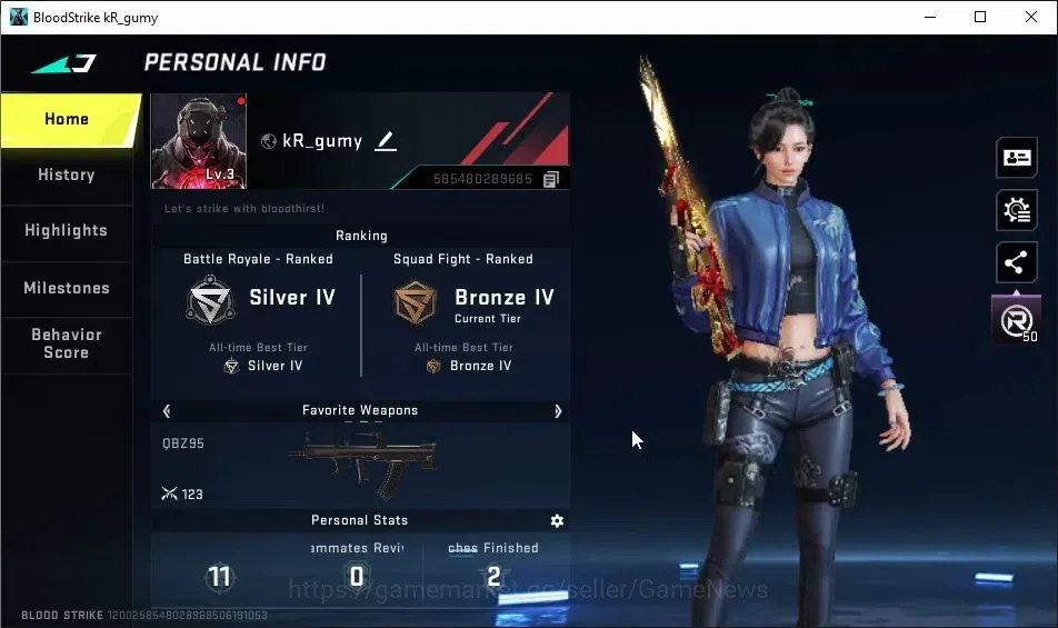 Blood Strike Accounts ASIA|Starter|ETERNAL AUG-Empyrean|2 Legendary [HK4 image 2