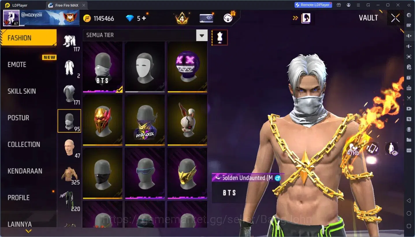 Free Fire Accounts Indonesia | Vault 117 | M1887- Incendium Burst,Sol image 18