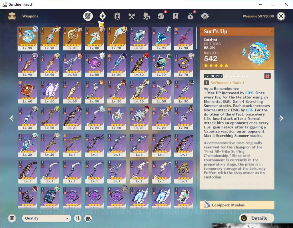 Genshin Impact Accounts ASIA|AR 56|6 Limited+5(5*Weapon)|(Navia,Mualani)+s image 8