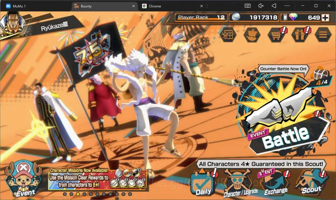 One Piece Bounty Rush Accounts High-End Global |EX 4|PR 12|KOP GolD.Roger,AMS Borsalino Max,GP E Newgate Max,TFE Monkey 1