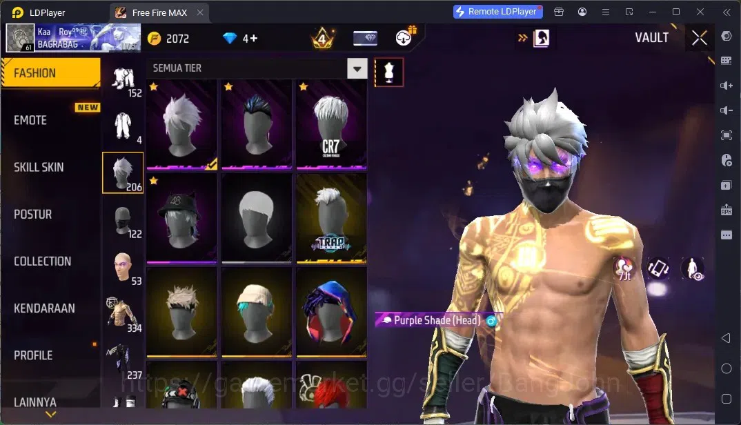 Free Fire Accounts Indonesia | 4 Evo Guns : AK47,Ump,Mp5,M1014| M1887- Emerald Power|Electrify Bunny Backpack| Check SS 11