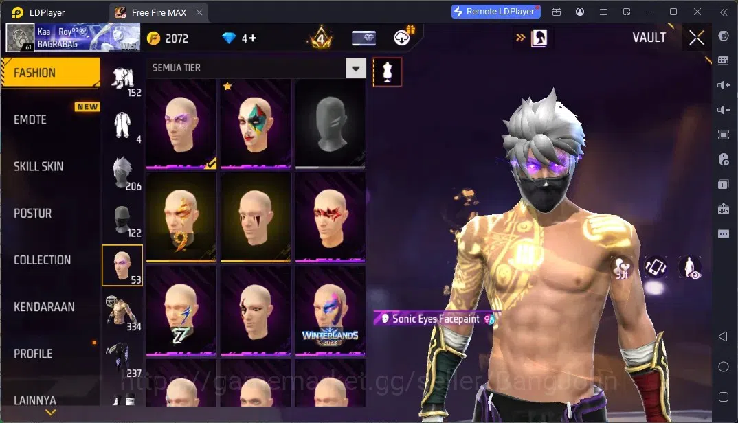 Free Fire Accounts Indonesia | 4 Evo Guns : AK47,Ump,Mp5,M1014| M1887- Emerald Power|Electrify Bunny Backpack| Check SS 13