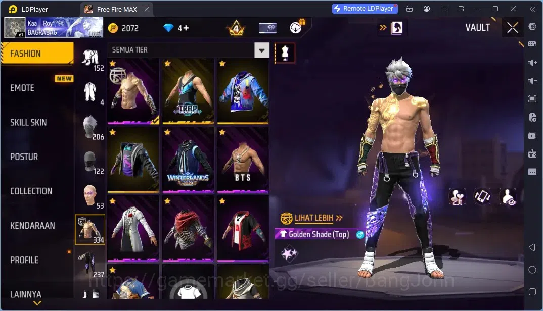 Free Fire Accounts Indonesia | 4 Evo Guns : AK47,Ump,Mp5,M1014| M1887- Emerald Power|Electrify Bunny Backpack| Check SS 14