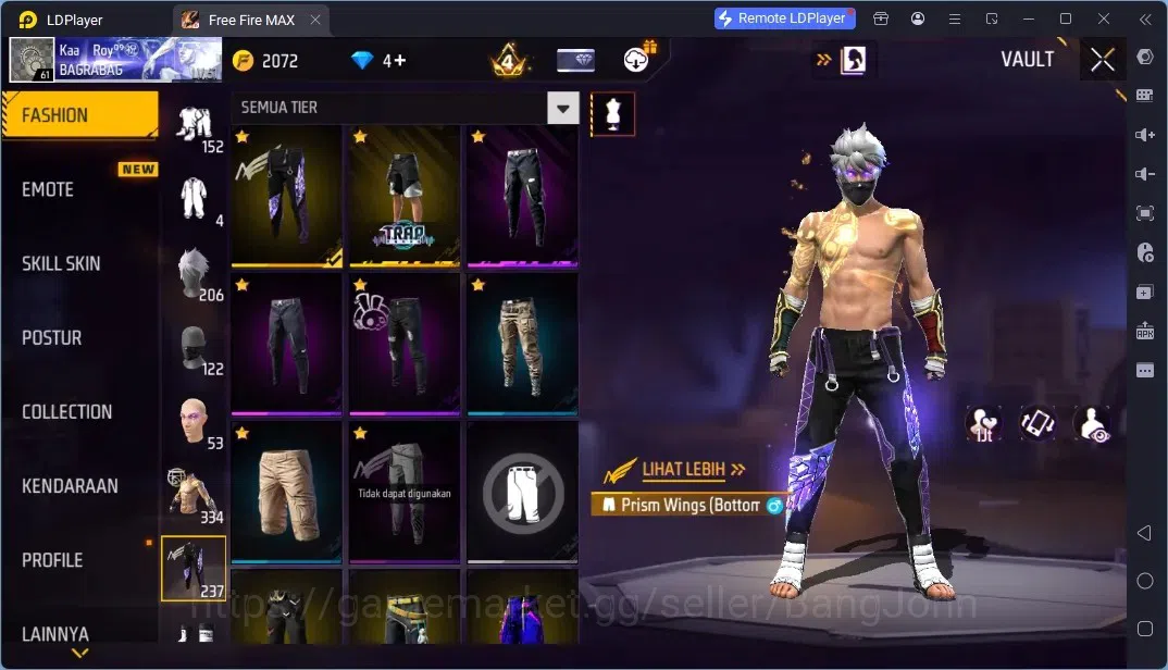 Free Fire Accounts Indonesia | 4 Evo Guns : AK47,Ump,Mp5,M1014| M1887- Emerald Power|Electrify Bunny Backpack| Check SS 15