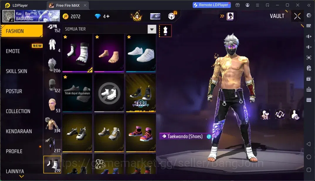 Free Fire Accounts Indonesia | 4 Evo Guns : AK47,Ump,Mp5,M1014| M1887- Emerald Power|Electrify Bunny Backpack| Check SS 16