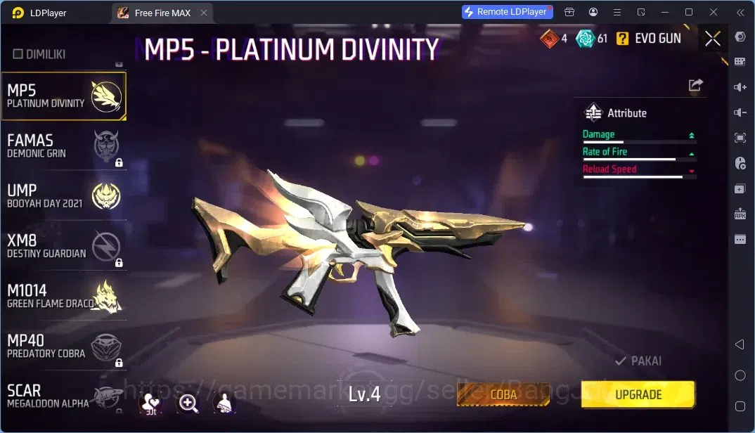 Free Fire Accounts Indonesia | 4 Evo Guns : AK47,Ump,Mp5,M1014| M1887- Emerald Power|Electrify Bunny Backpack| Check SS 7