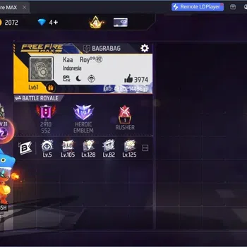 Free Fire Accounts Indonesia | 4 Evo Guns : AK47,Ump,Mp5,M1014| M1887- Emerald Power|Electrify Bunny Backpack| Check SS