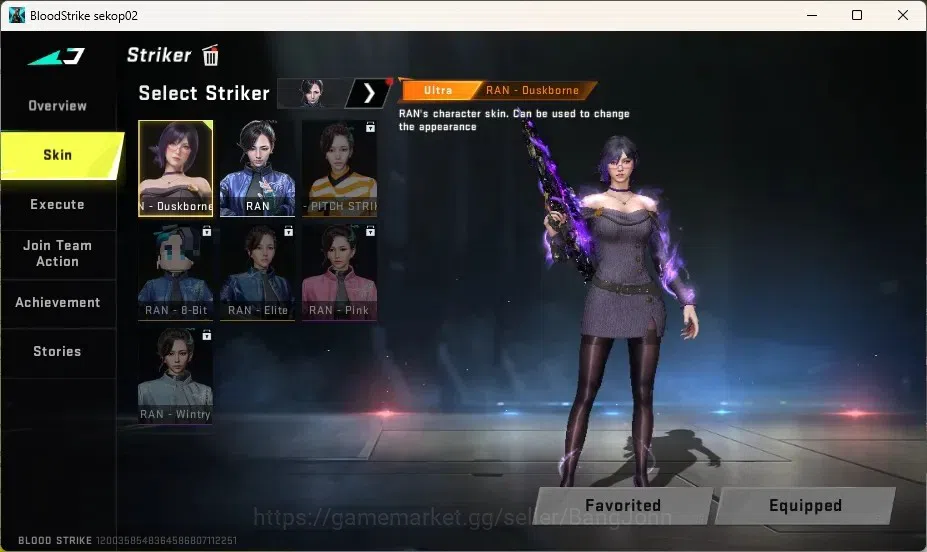 Blood Strike Accounts Collab Skin ASIA |1 ETERNAL:QBZ95-Whisper|Striker:1 LIMITED Striker,1 ULTRA|1 Epic Name Changing 6