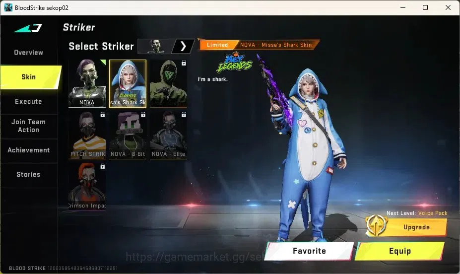 Blood Strike Accounts Collab Skin ASIA |1 ETERNAL:QBZ95-Whisper|Striker:1 LIMITED Striker,1 ULTRA|1 Epic Name Changing 7