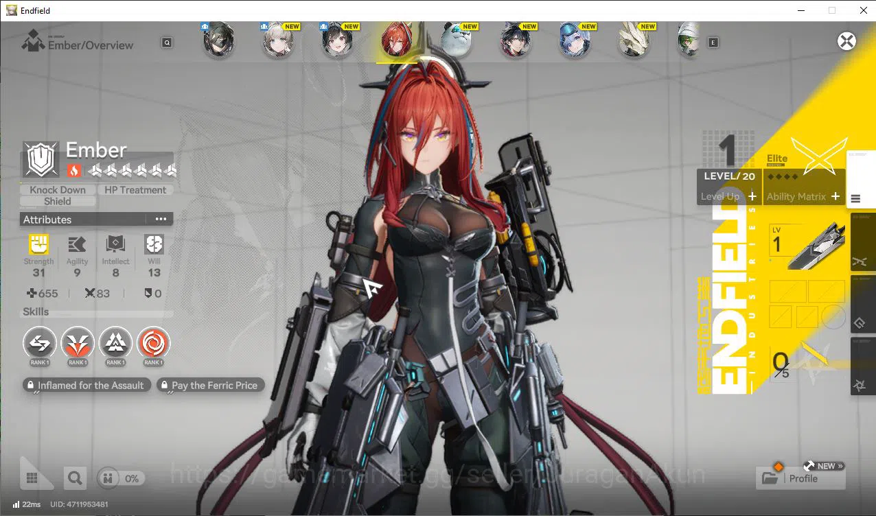 Arknights: Endfield Accounts Asia|Day2 Login|3K Arsenal Ticket & Basic HH Permit|Meta SSR Ember + Other SR 2