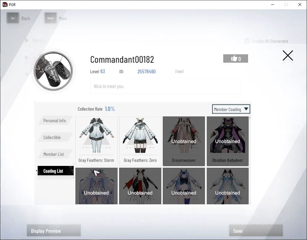 Punishing: Gray Raven Accounts Starter Asia | 25K BC 8,1K YC 13K BlueCard | LuciaCW+Sign, Crocotta, No 21, etc |Log Google 11