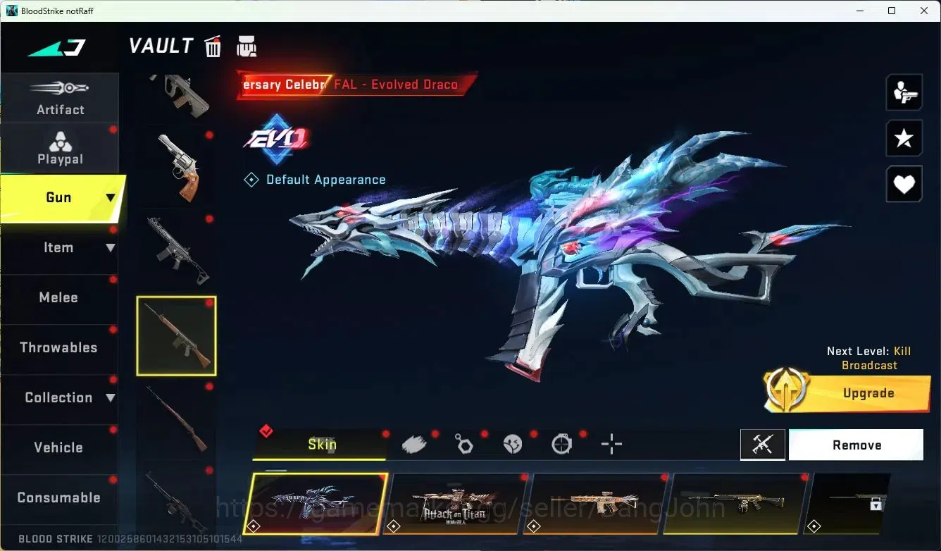 Blood Strike Accounts ASIA|LIMITED=BUTFLY KNIFE,AR97,MP155|EVOLVED=FAL|C image 14