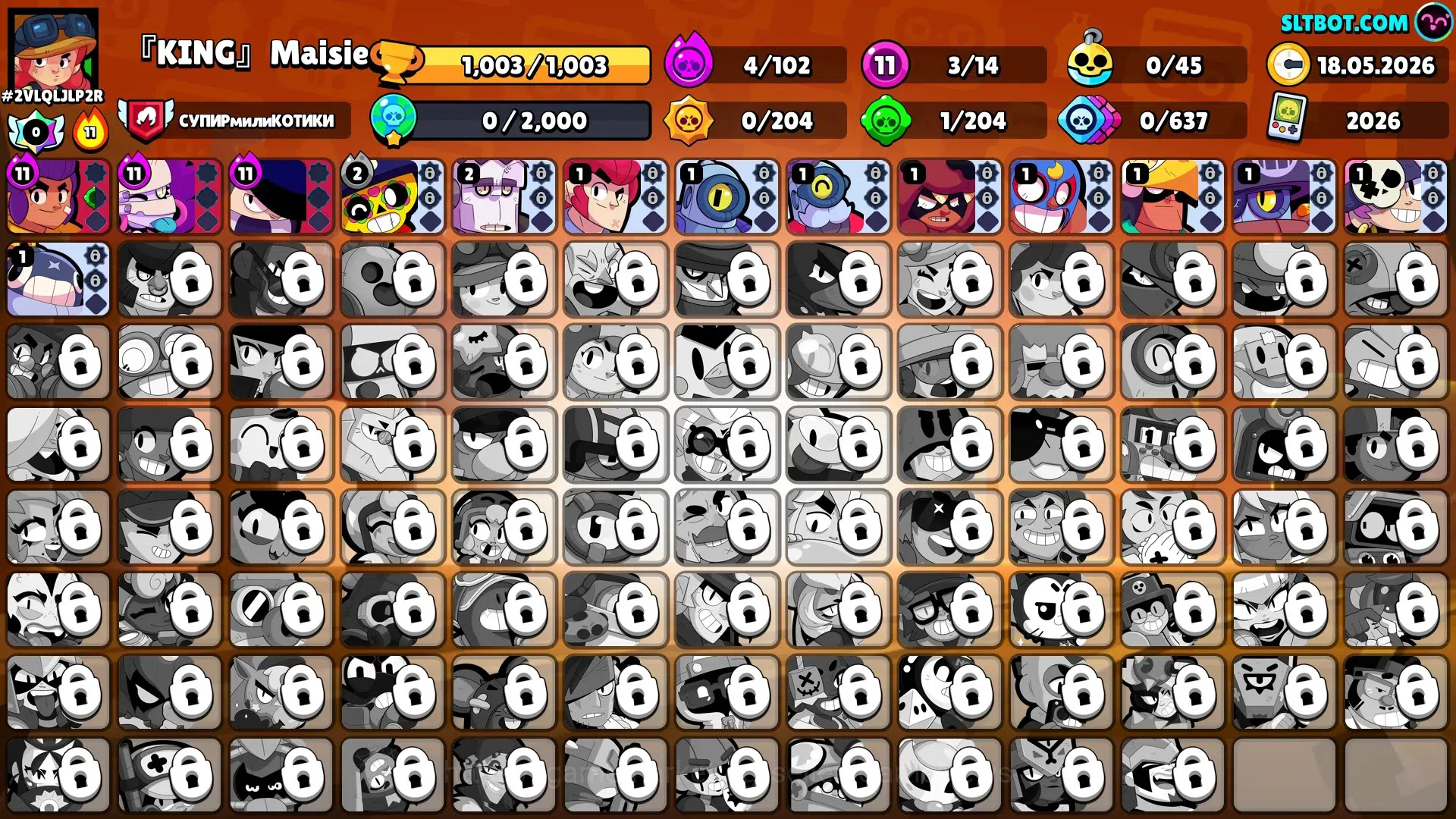 Brawl Stars Accounts 1003 Trophy|14 Brawlers 3 Max Lvl [Edgar,Emz,Shell image 1