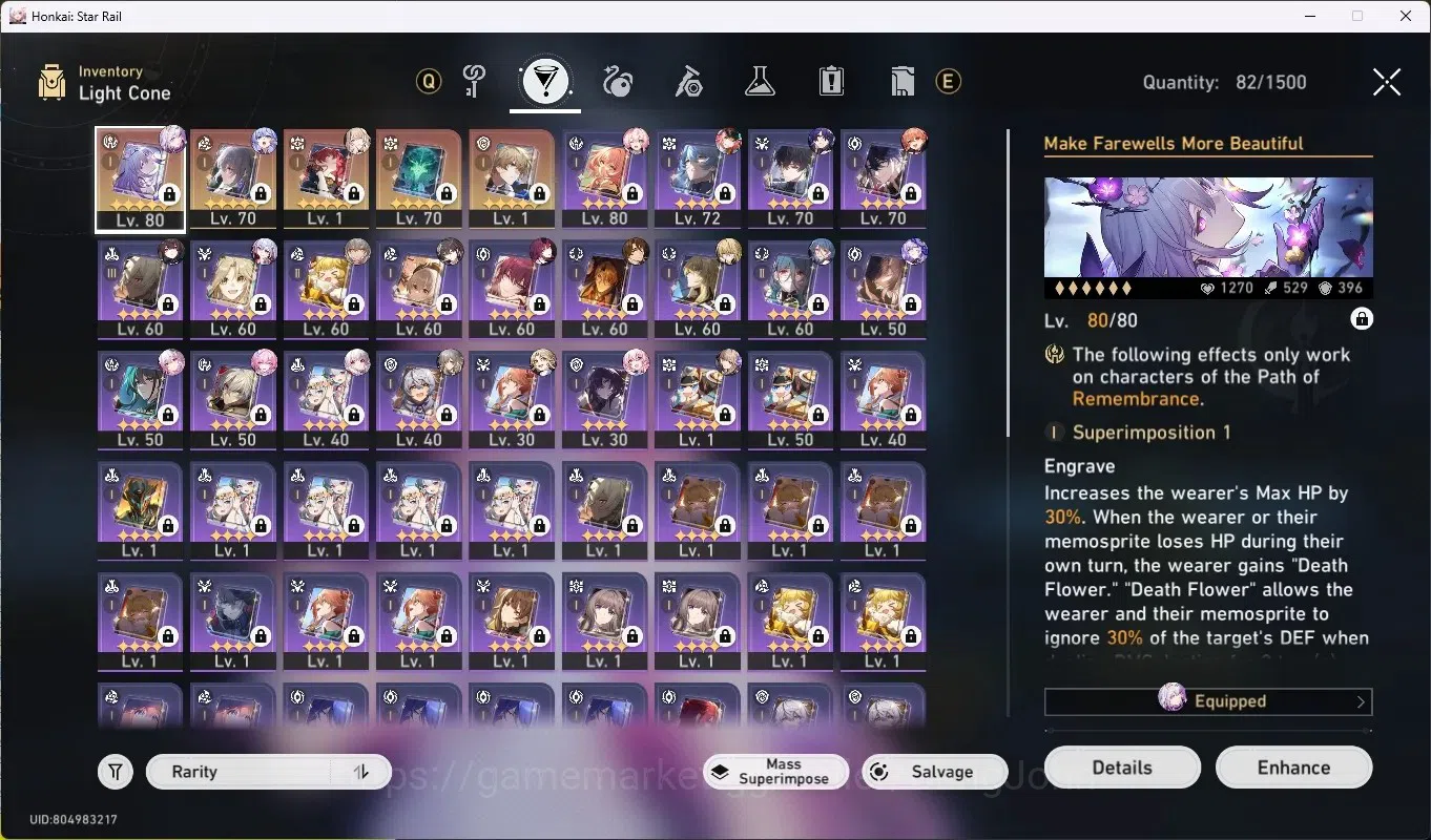 Honkai Star Rail Accounts Others ASIA|TL 65|15 Limited,CastoPremTim [(Castorice 10
