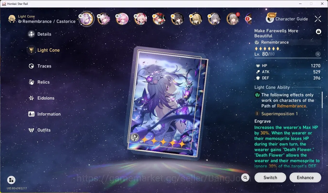 Honkai Star Rail Accounts Others ASIA|TL 65|15 Limited,CastoPremTim [(Castorice 4