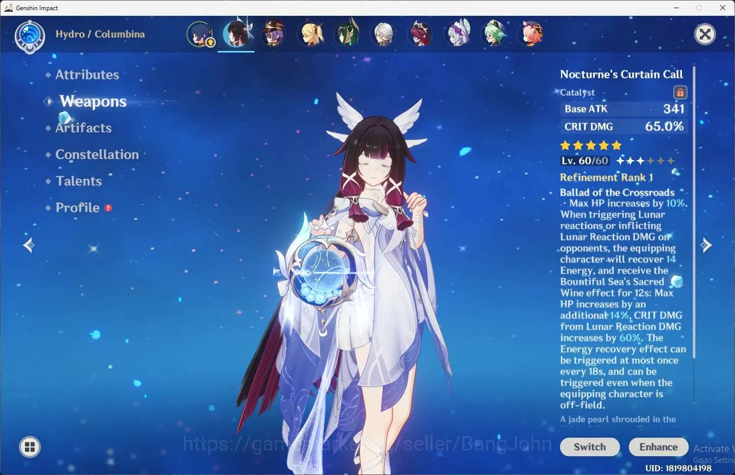 Genshin Impact Accounts ASIA | AR 55 |4 Limit+1 Sign (Columbina Sign, Vark image 4